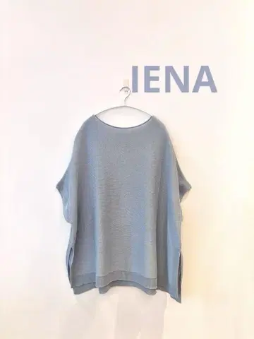 IENA 예나 코튼 기마 폰초 풀오버 반소매 니트 편안한 핏, 큰 사이즈
