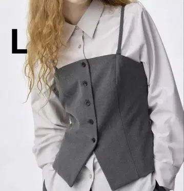 새상품 GU 프론트 버튼 뷔스티에 L