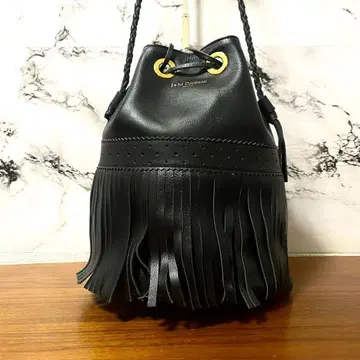J&M DAVIDSON 블랙 프링글 숄더백
