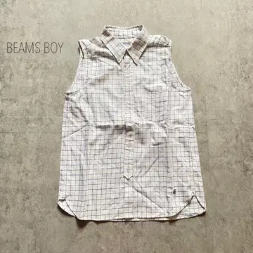 비스 보이 BEAMS BOY 타타솔 체크 노스 셔츠 오프