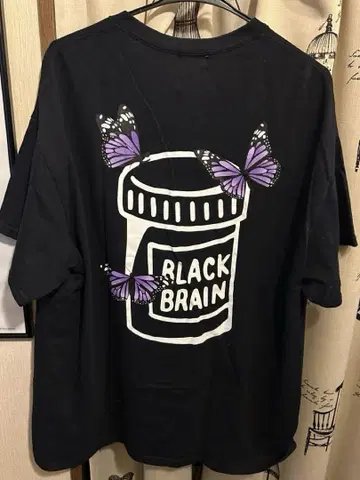 BLACK BRAIN 나비 디자인 butterfly 티셔츠 XL