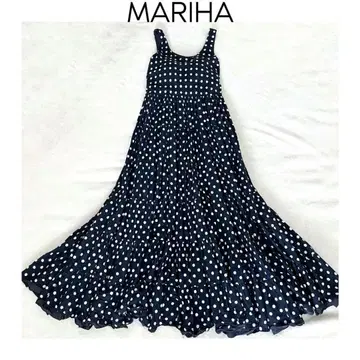 MARIHA 초원의 무지개 드레스 도트 원피스 네이비 MARIHA