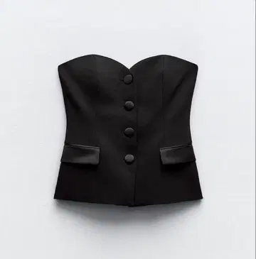 ZARA 대비 새틴 비스체 블랙 S