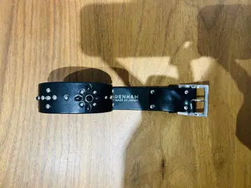 컨디션 최상 DENHAM 스터드 가죽 벨트 블랙