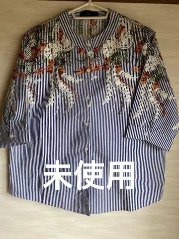 여성용 자수 장식 반소매 블라우스