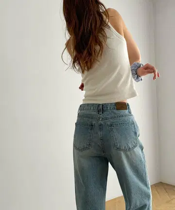 CANAL JEAN El mar 로우웨스트 스트레이트 데님 팬츠