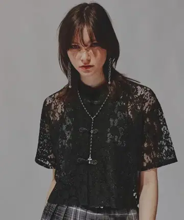 HARE 중국 레이스 셔츠 블랙