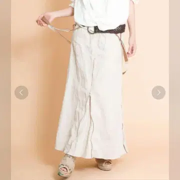 [ 레어 ] goa 면 린넨 카고 롱 스커트 (서스펜더 포함)