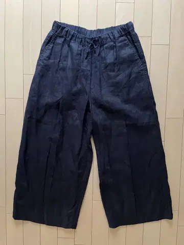 MUJI 무인양품 프렌치 린넨 이지 와이드 팬츠 M 네이비