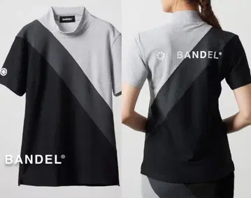 미품 BANDEL 2024년 제품 빠른 건조 UV 차단 로고 모크넥 셔츠