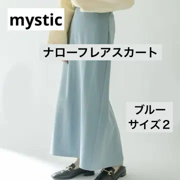 [ mystic ] 내로우 플레어 스커트 블루 M 사이즈