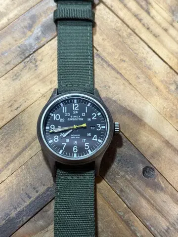 타이맥스 Expedition 쿼츠 손목시계 블랙