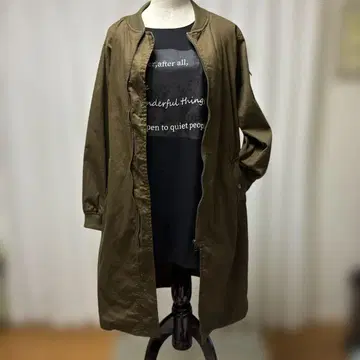 여성용 모즈 코트 카키색