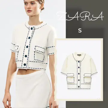 ZARA 자라 스티치 니트 재킷 S