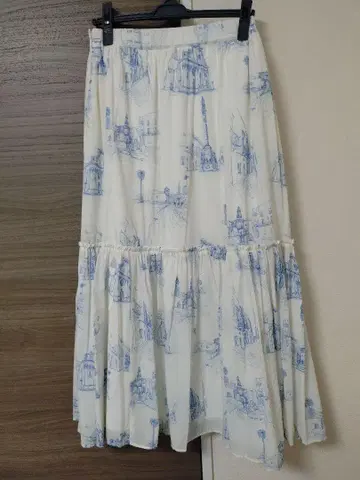 Maglie le 풍경 프린트 플레어 스커트 9호 일본제