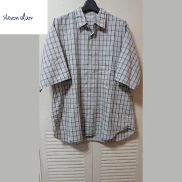 Steven Alan 체크 레귤러 칼라 셔츠 M 사이즈