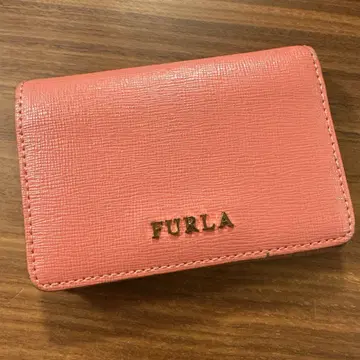 FURLA 핑크 가죽 명함지갑