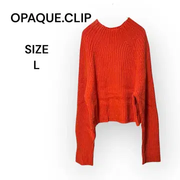 오페이크 닷 클립 (L) 로우 게이지 리브 하이넥 니트