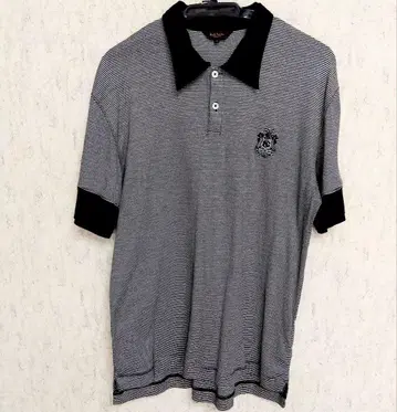 Paul Smith 피케 셔츠 L 블랙 화이트 스트라이프