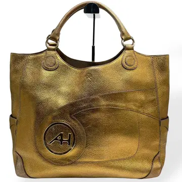 양품 ANYA HINDMARCH 토트백 가죽 골드 희귀 모델