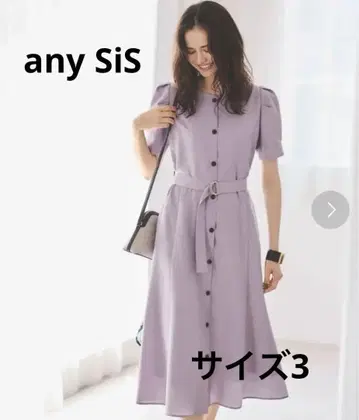 any SiS 퍼플 반팔 셔츠 원피스 사이즈 3