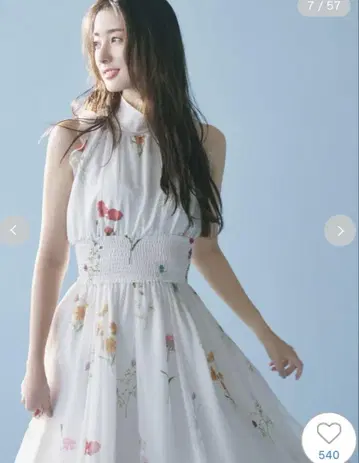 스나이델 백 리본 시폰 원피스