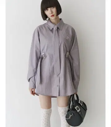 쥬에티 롱슬리브 넥타이 튜닉 셔츠