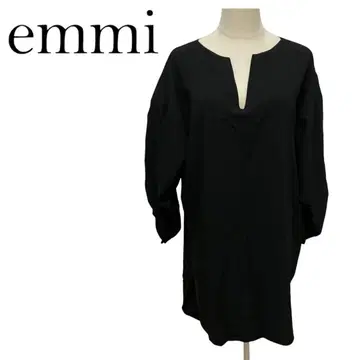 emmi atelier V넥 원피스 백 개더 셔츠 원피스