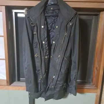 블랙 밀리터리 자켓 후드 부착