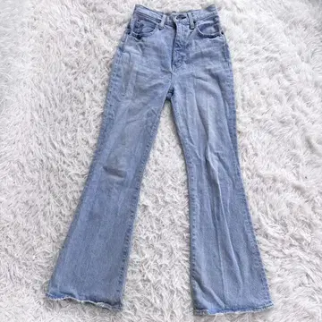 [인기] MOUSSY 마우지 플레어 데님 라이트 블루 24 데미지 가공