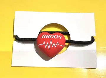 treasure 팝업 PULSE ON 머리끈 JIHOON 하트 빨간색
