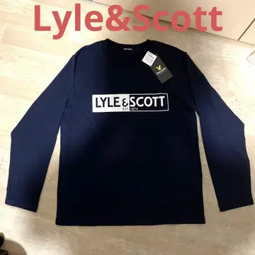 신품 Lyle&Scott 라이얼 앤드 스콧 남성용 장소매 티셔츠 네이비