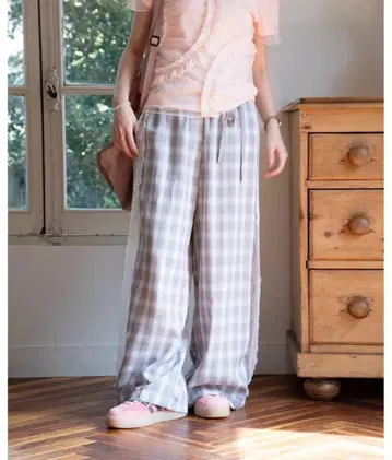 jumelle plaid lace pants