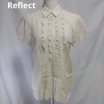 Reflect 반팔 프릴 셔츠 스트라이프