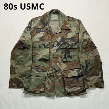 1980년대 미국 해병대 BDU 우드랜드 카모 재킷