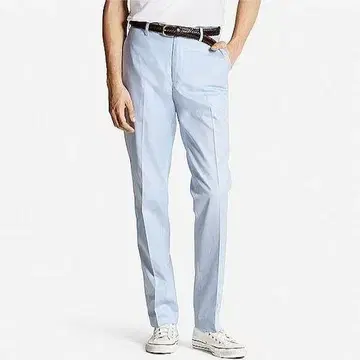 미사용 UNIQLO 유니클로 드라이 노턱 팬츠 블루 스트라이프 82cm