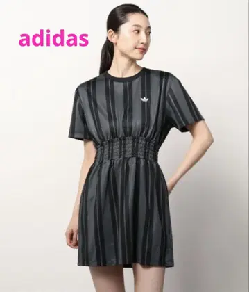 아디다스 adidas 오리지널 스트라이프 원피스 블랙 그레이