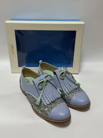 프린지 장식 글리터 신발 (라이트 블루)