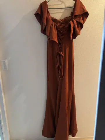 DRESS PRODUCTION 브라운 롱 드레스