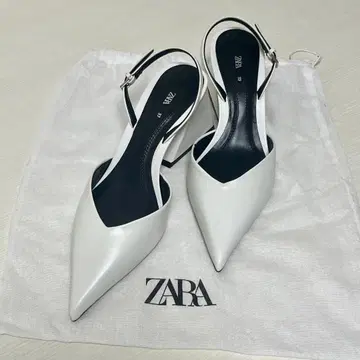 [새상품급] ZARA 블록힐 슬링백 슈즈 24cm