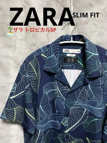 ZARA SLIM FIT 트로피컬 패턴 40 M~L 남성용 & 여성용