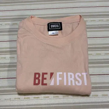 BE:FIRST 컬러 로고 롱슬리브 티셔츠 오프 핑크 XL