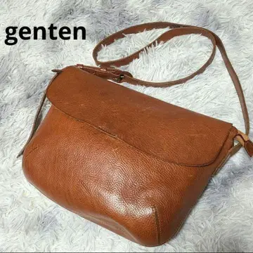 인기 레어 genten 숄더백 미네르바 플랩 천연 가죽