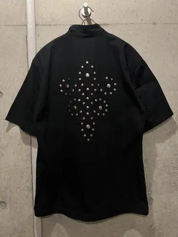 시마자키 류이치로 homme 스터드 반팔 셔츠 남성용