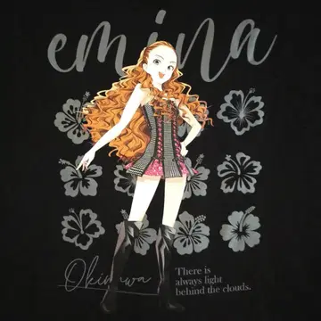 새상품급 아무로 나미에 에미나 티셔츠 블랙 L emina