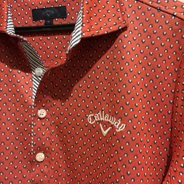 Callaway 주황색 점무늬 셔츠 사이즈 M