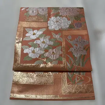 꽃무늬 자수 가방 띠 오렌지 핑크