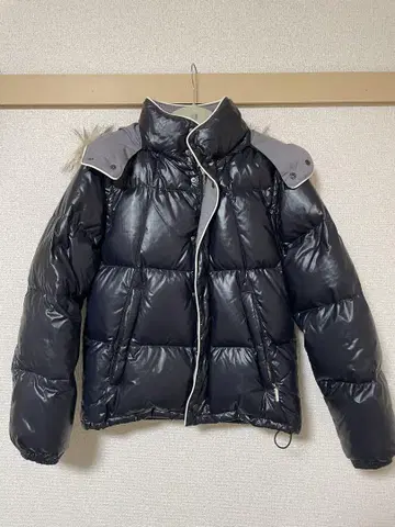 y2k 퍼 다운 자켓 광택 헤이세이 M