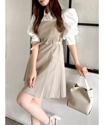 dazzlin 레이어드 셔츠 미니 원피스