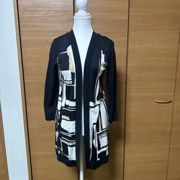 기하학 패턴 롱 가디건